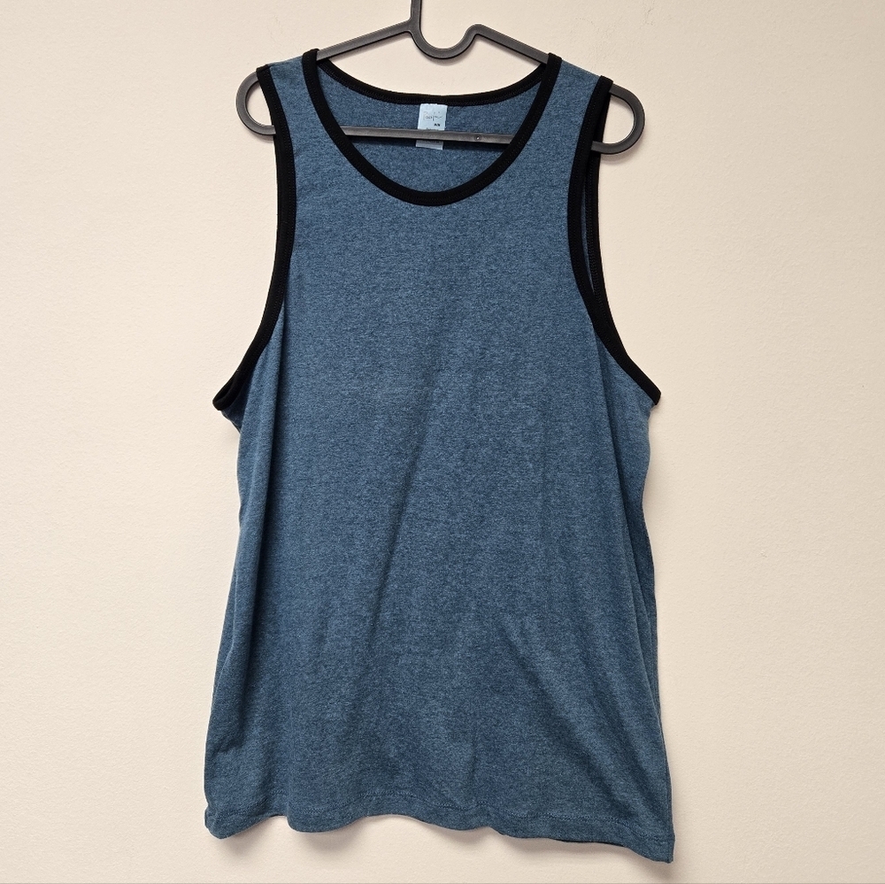 Pacific Sleeveless Tank Top Blue Black trim M